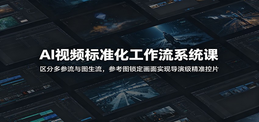 AI视频标准化工作流系统课：区分多参流与图生流，参考图锁定画面实现导演级精准控片-爱搭资源网