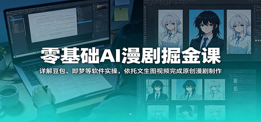 零基础AI漫剧掘金课：详解豆包、即梦等软件实操，依托文生图视频完成原创漫剧制作-爱搭资源网