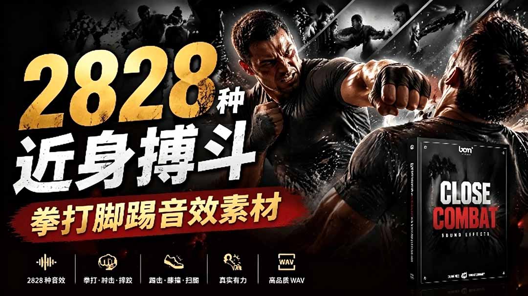 宝藏级别音效！2828种近身搏斗拳打脚踢音效素材，全部中文分类，免解压使用  Close Combat-爱搭资源网