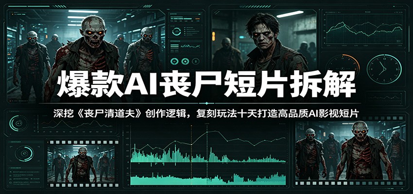 爆款AI丧尸短片拆解：深挖《丧尸清道夫》创作逻辑，复刻玩法快速打造高品质AI影视短片-爱搭资源网
