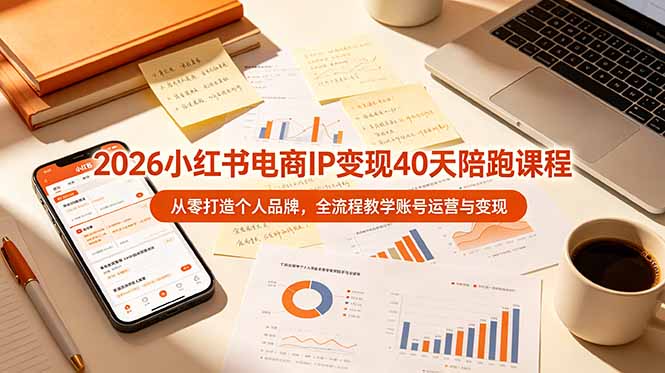 2026小红书电商IP变现40天陪跑课程-11期，从零打造个人品牌，全流程教学账号运营与变现-爱搭资源网