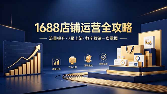 1688店铺没流量？产品上架不到7星？数字营销不会投？全套运营技能一次学(更新6月-爱搭资源网
