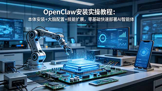 OpenClaw安装实操教程：本体安装+大脑配置+技能扩展，零基础快速部署AI智能体-爱搭资源网