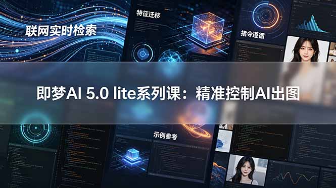 即梦AI 5.0 lite实战课：联网实时检索+特征迁移+指令遵循+示例参考，精准控制AI出图-爱搭资源网