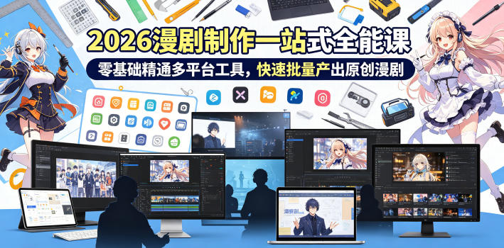 2026 AI漫剧制作一站式全能课，零基础精通多平台工具，快速批量产出原创漫剧-爱搭资源网