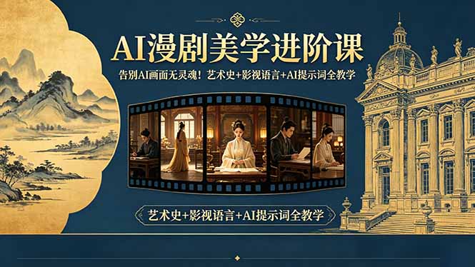 告别AI画面无灵魂！AI漫剧美学进阶课-更新，艺术史+影视语言+AI提示词全教学-爱搭资源网