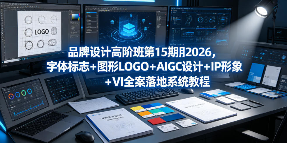 品牌设计高阶班第15期2026，字体标志＋图形LOGO＋AIGC设计＋IP形象＋VI全案落地系统教程-爱搭资源网
