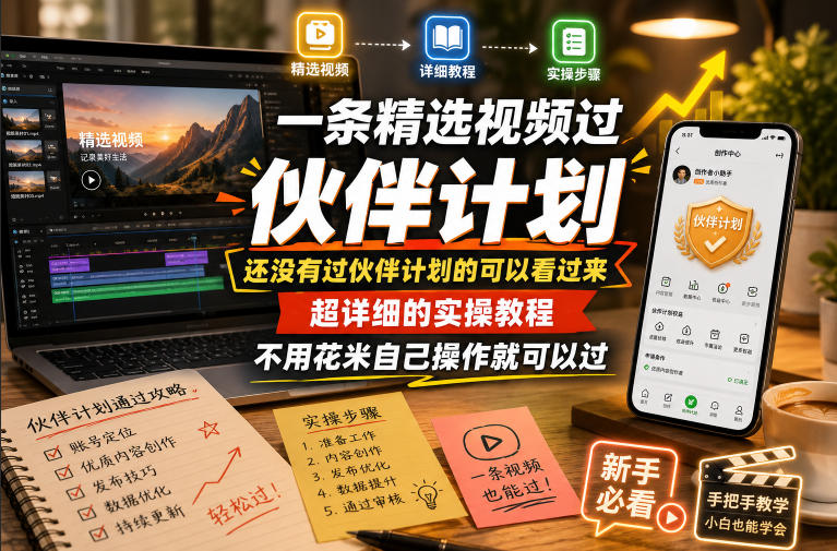 一条精选视频过伙伴计划,还没有过伙伴计划的可以看过来,超详细的实操教程,不用花米自己操作就可以过-爱搭资源网