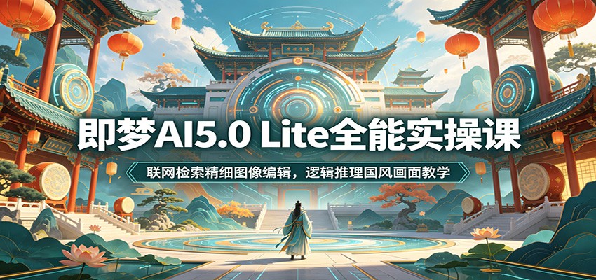 即梦AI5.0 Lite全能实操课：联网检索精细图像编辑，逻辑推理国风画面教学-爱搭资源网