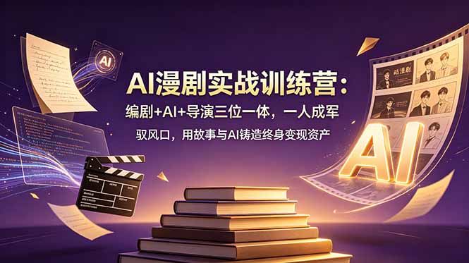 AI漫剧实战训练营：编剧+AI+导演三位一体，一人成军 驭风口，用故事与AI铸造终身变现资产-爱搭资源网