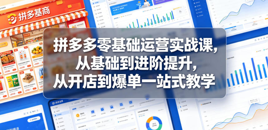 拼多多零基础运营实战课，从基础到进阶提升，从开店到爆单一站式教学-爱搭资源网