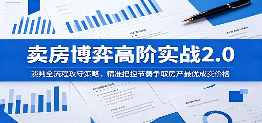 卖房博弈高阶实战2.0:谈判全流程攻守策略,精准把控节奏争取房产最优成交价格-爱搭资源网