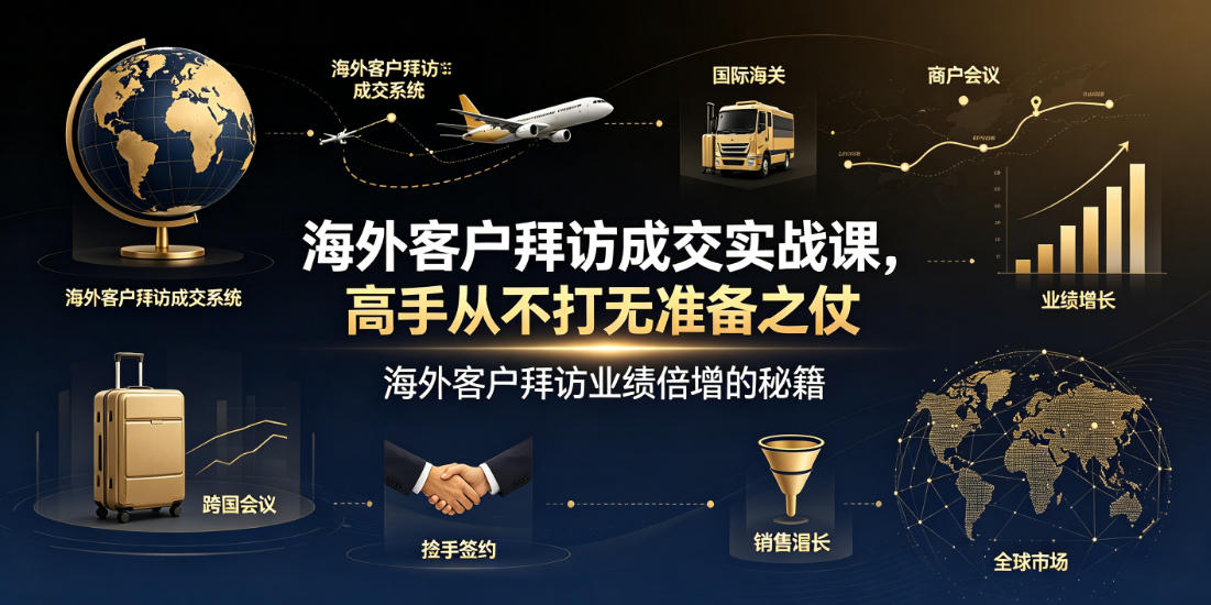 海外客户拜访成交实战课,高手从不打无准备之仗,海外客户拜访业绩倍增的秘籍-爱搭资源网