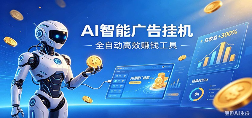 AI智能广告挂机，小白轻松上手，在家自动赚收益-爱搭资源网