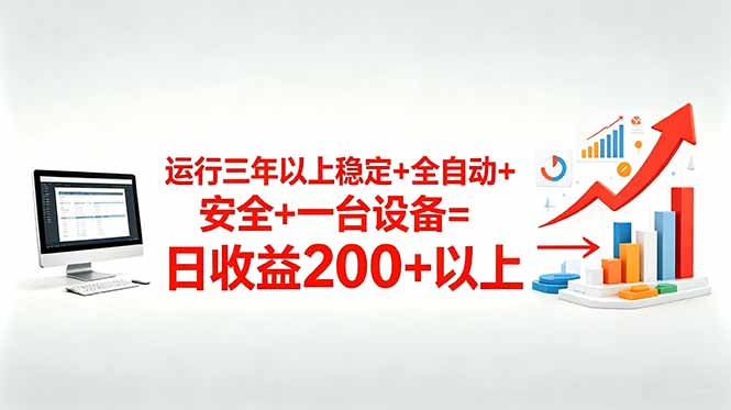 三年以上稳定+全自动+安全+一台设备=日收益200+-爱搭资源网