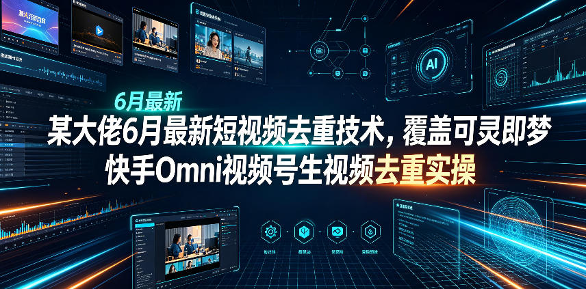 某大佬6月最新短视频去重技术，覆盖可灵即梦快手Omni视频号生视频去重实操-爱搭资源网