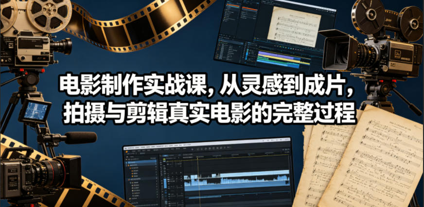 电影制作实战课，从灵感到成片，拍摄与剪辑真实电影的完整过程【原创双语字幕】-爱搭资源网