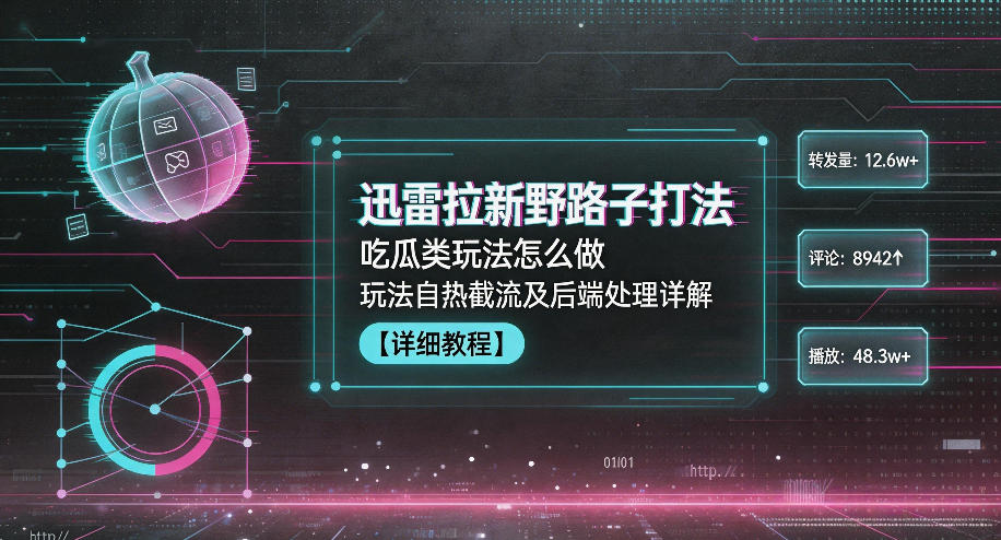 迅雷拉新野路子打法，吃瓜类玩法怎么做，玩法自热截流及后端处理详解-爱搭资源网