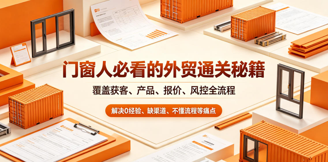 门窗人必看的外贸通关秘籍，块覆盖获客、产品、报价、风控全流程，解决0经验、缺渠道、不懂流程等痛点-爱搭资源网