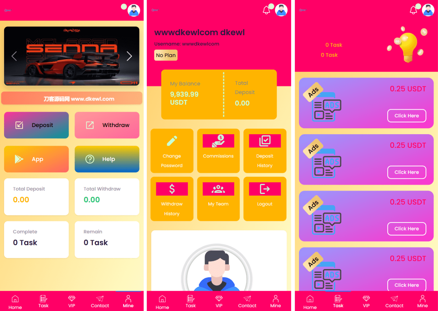 SENNA海外广告奖励投资理财源码/附详细教程-爱搭资源网