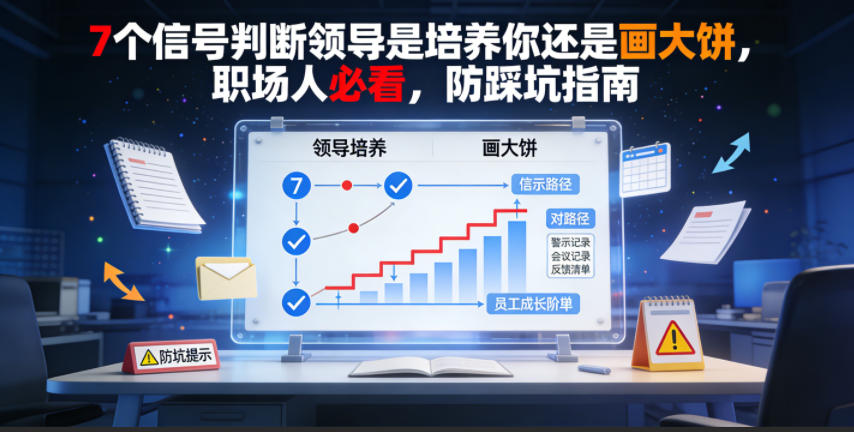 付费文章：7个信号判断领导是培养你还是画大饼，职场人必看，防踩坑指南-爱搭资源网