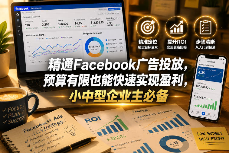 精通Facebook广告投放，预算有限也能快速实现盈利，小中型企业主必备【原创双语字幕】-爱搭资源网