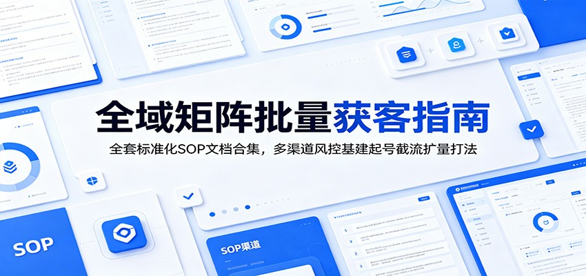 全域矩阵批量获客指南：全套标准化SOP文档合集，多渠道风控基建起号截流扩量打法-爱搭资源网