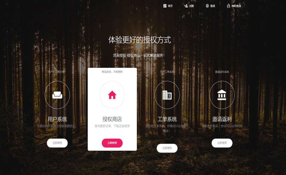 PHP域名授权系统网站 精美UI支付系统团队合作代理返利发卡系统 授权授权管理工单系统-爱搭资源网