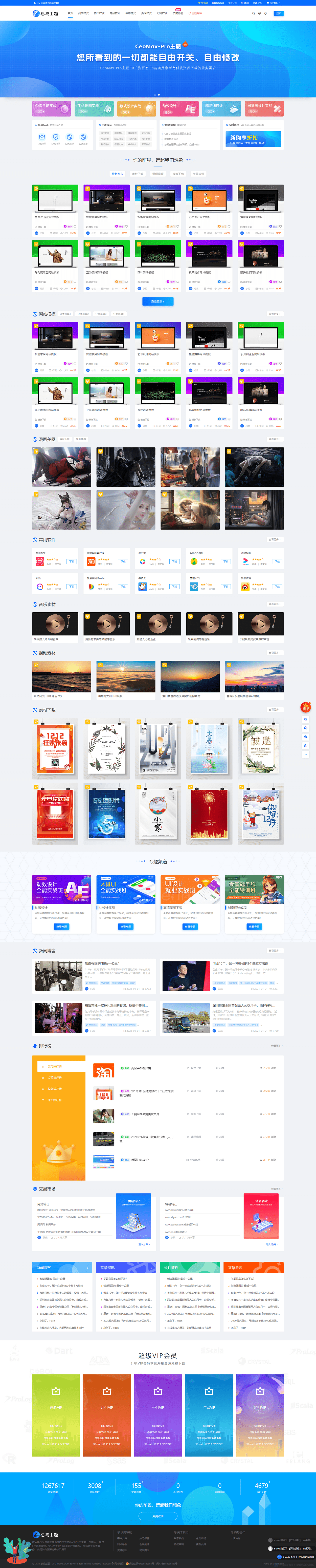 WordPress 资源展示型下载类主题 CeoMax-Pro_v7.6 开心版-爱搭资源网