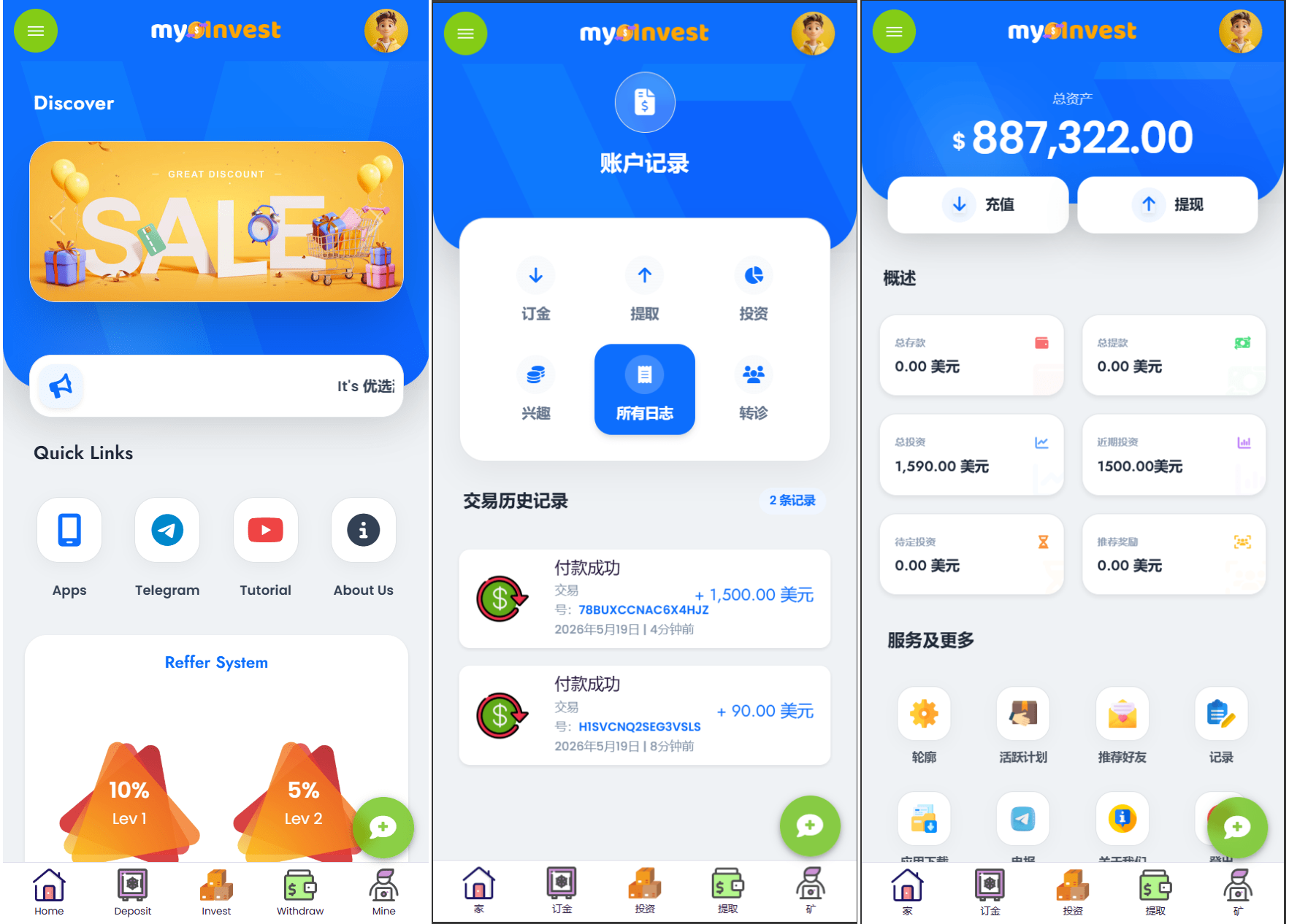 多语言自定义产品系统/企鹅养殖投资返利/一键安装-爱搭资源网