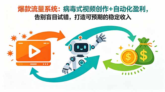 爆款流量系统：病毒式视频创作+自动化盈利，告别盲目试错，打造可预期的稳定收入-爱搭资源网