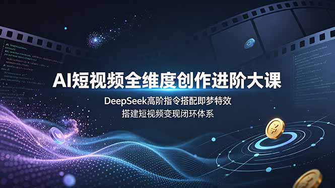 AI短视频全维度创作进阶大课，DeepSeek高阶指令搭配即梦特效，搭建短视频变现闭环体系-爱搭资源网