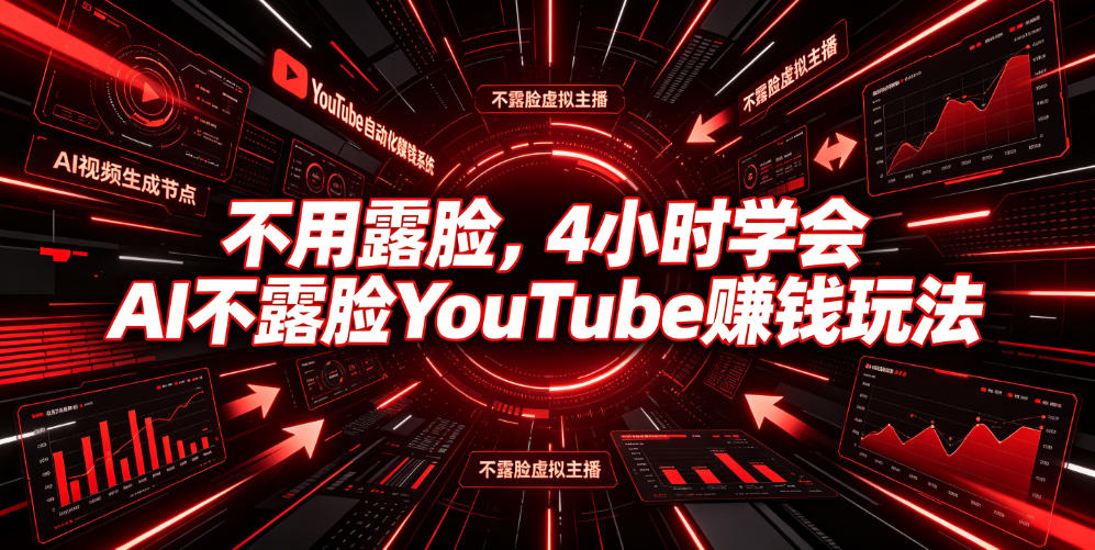 不用露脸，4小时学会AI不露脸YouTube賺钱玩法【原创双语字幕】-爱搭资源网