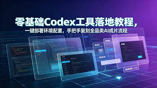 零基础Codex工具落地教程，一键部署环境配置，手把手复刻全品类AI成片流程-爱搭资源网
