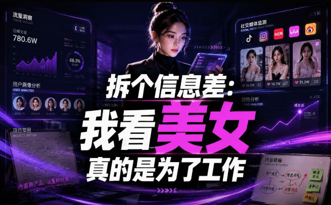 【理直气壮】我给看美女找了一个非常恰当的理由，信息差项目-爱搭资源网