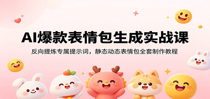 AI爆款表情包生成实战课：反向提炼专属提示词，静态动态表情包全套制作教程-爱搭资源网