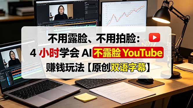 不用露脸、不用拍脸：4 小时学会 AI 不露脸 YouTube 赚钱玩法【原创双语字幕】-爱搭资源网