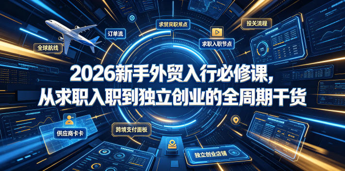 2026新手外贸入行必修课，从求职入职到独立创业的全周期干货-爱搭资源网