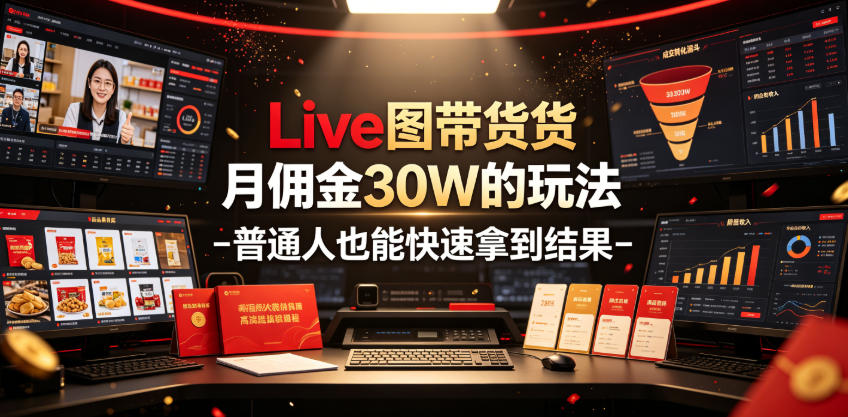 Live图带货月佣金30W的玩法-普通人也能快速拿到结果-爱搭资源网