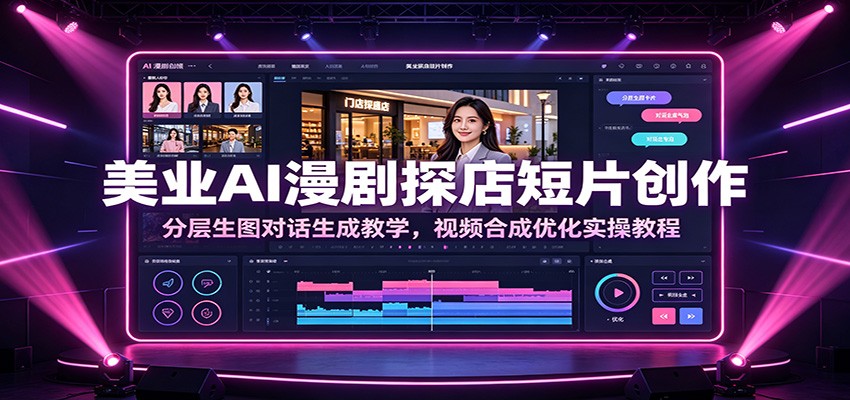美业AI漫剧探店短片创作：分层生图对话生成教学，视频合成优化实操教程-爱搭资源网