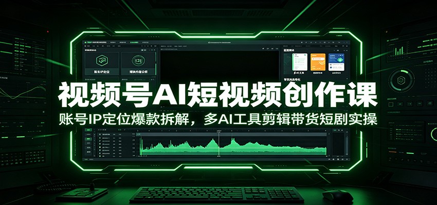 视频号AI短视频创作课：账号IP定位爆款拆解，多AI工具剪辑带货短剧实操-爱搭资源网