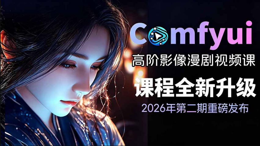 2026新版ComfyUI漫剧动画全流程实战课，0基础入门到进阶全流程动态漫，轻松实现流量变现-爱搭资源网