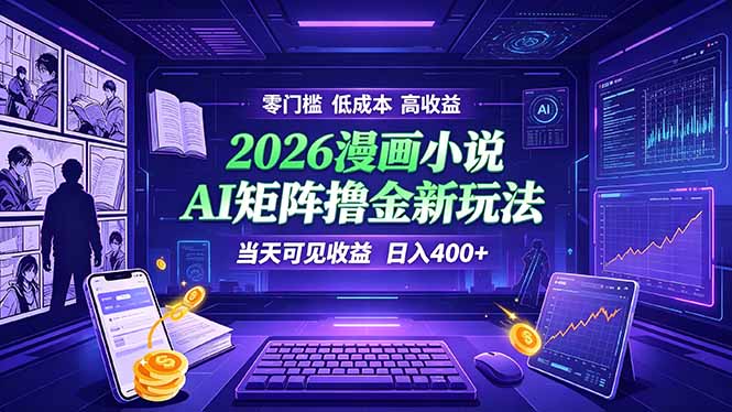 爆款小说漫画大阅读    ai矩阵操作    当天可见收益  日入400+    零门槛    高收益-爱搭资源网