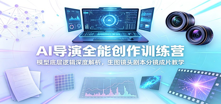 AI导演全能创作训练营：模型底层逻辑深度解析，生图镜头剧本分镜成片教学-爱搭资源网