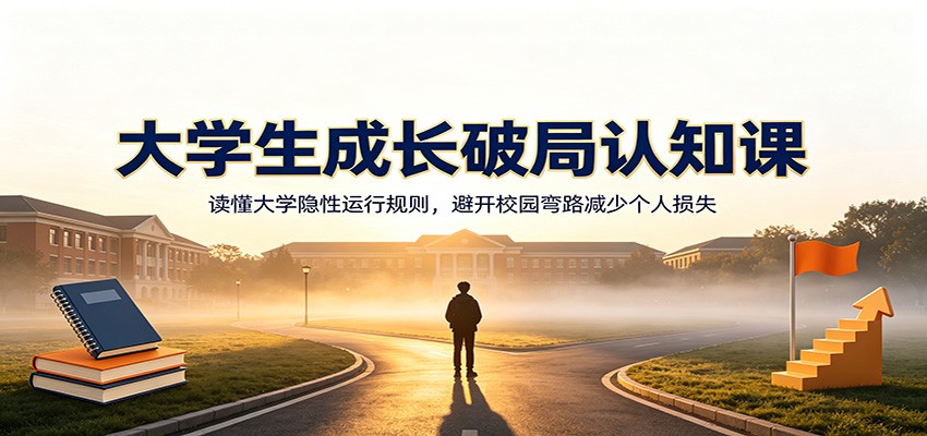大学生成长破局认知课：读懂大学隐性运行规则，避开校园弯路减少个人损失-爱搭资源网