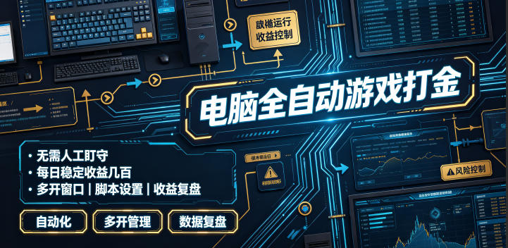 电脑全自动游戏打金，无需人工盯守，每日稳定收益几百！【揭秘】-爱搭资源网