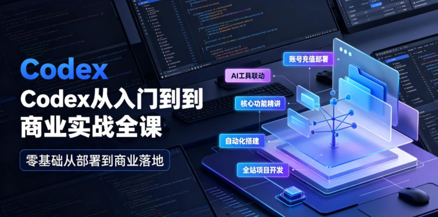 Codex从入门到商业实战全课｜账号充值部署、AI工具联动、核心功能精讲、自动化搭建、全站项目开发零基础教程-爱搭资源网