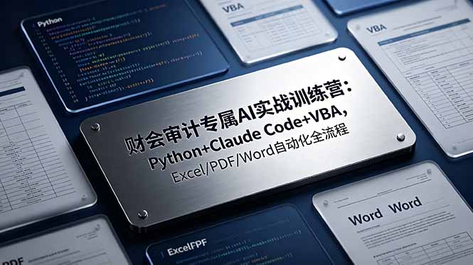 财会审计专属 AI实战训练营-更新：Python+Claude Code+VBA，Excel/PDF/Word自动化全流程-爱搭资源网