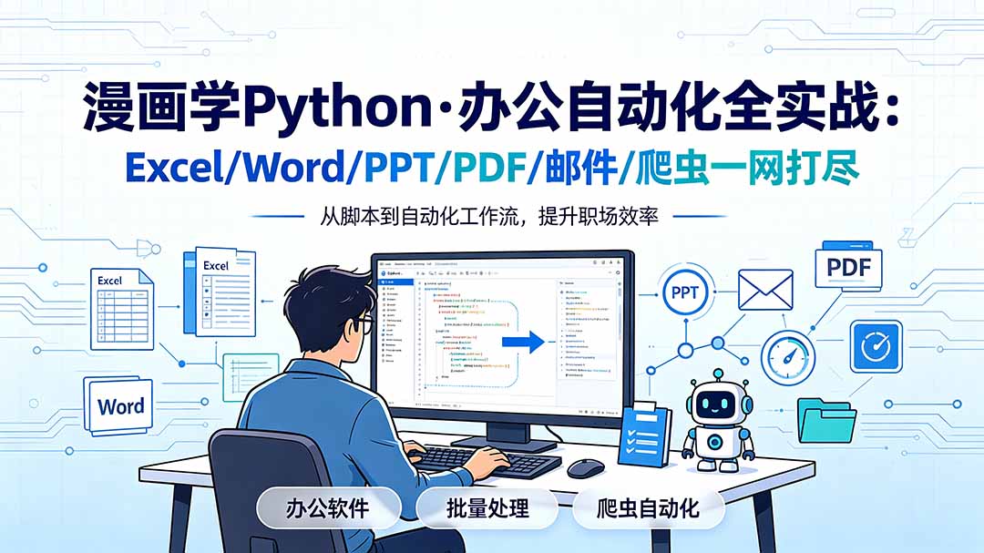 漫画学Python·办公自动化全实战：Excel/Word/PPT/PDF/邮件/爬虫一网打尽-爱搭资源网
