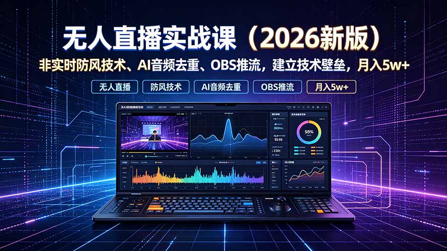 无人直播实战课(更新7月-爱搭资源网